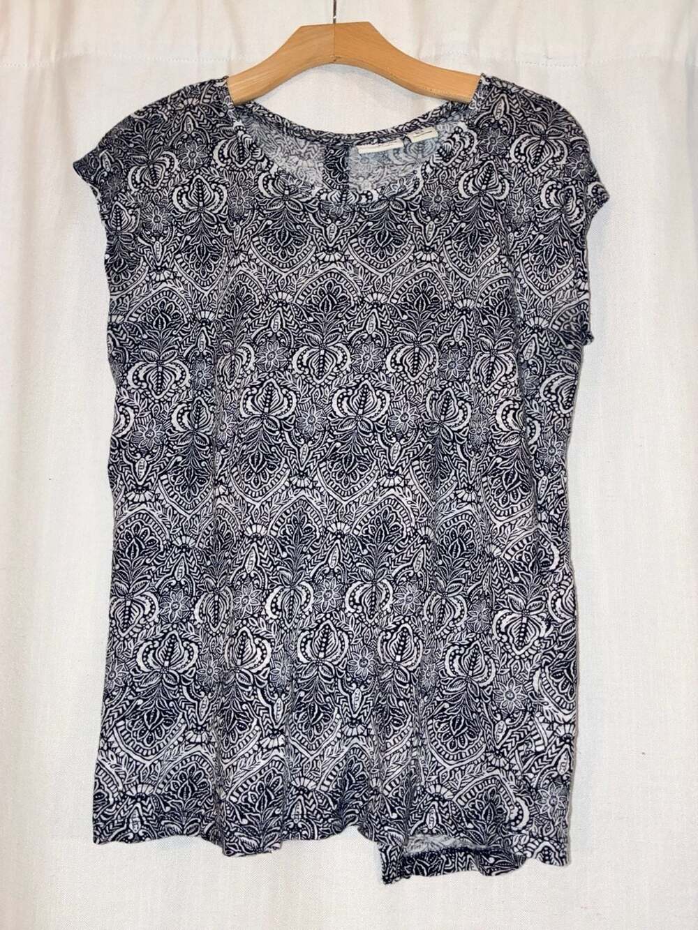 Rachel Zoe Women's 100% Linen Paisley Print Button-Down Top Size M